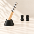 Luft Desk Stand with Maple + Silver device and toppers